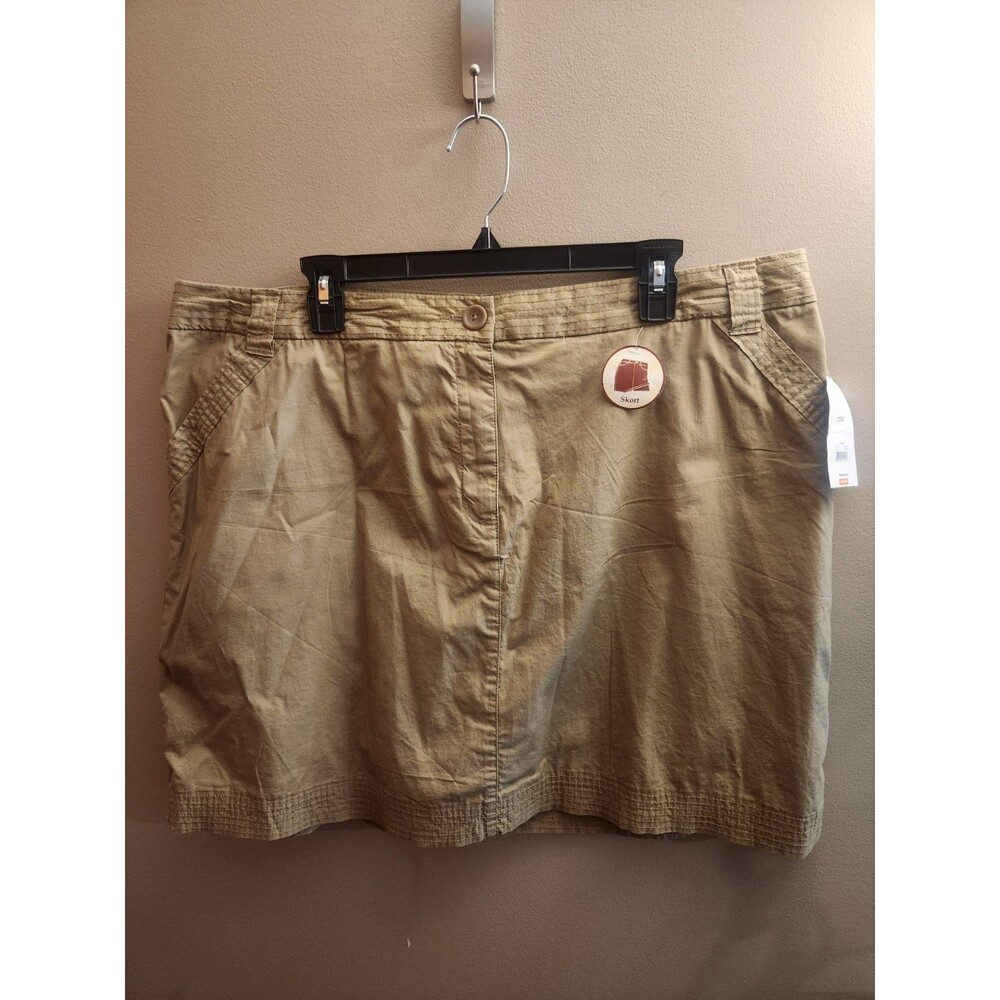 Faded Glory Khaki Beige Tan Skort Skirt Shorts Size 20W NWT